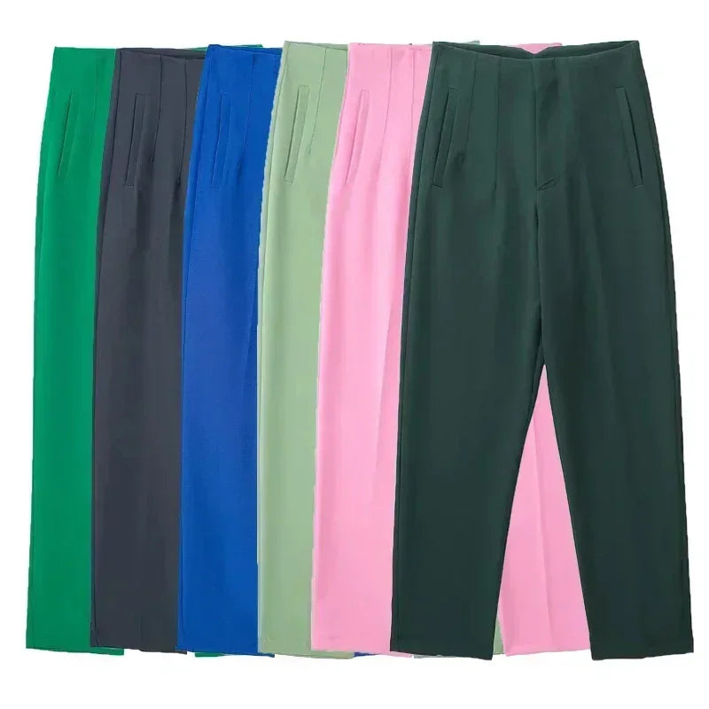 Muyer 2025 calças femininas de verão lápis calças de cintura alta para mulheres branco preto calças cortadas das mulheres streetwear calças de escritório