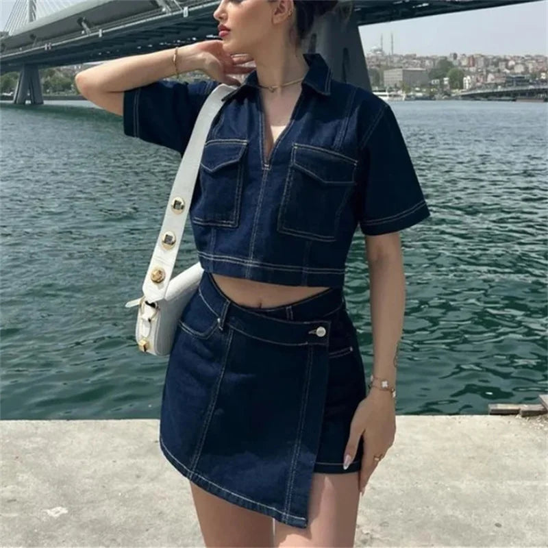 Camisa Jeans Cropped Louane