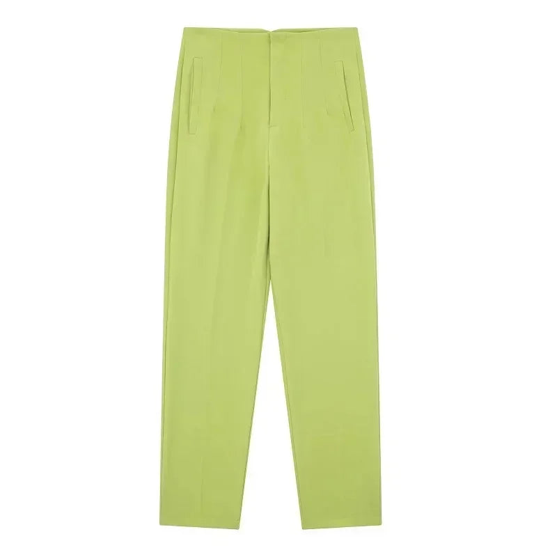 Muyer 2025 calças femininas de verão lápis calças de cintura alta para mulheres branco preto calças cortadas das mulheres streetwear calças de escritório