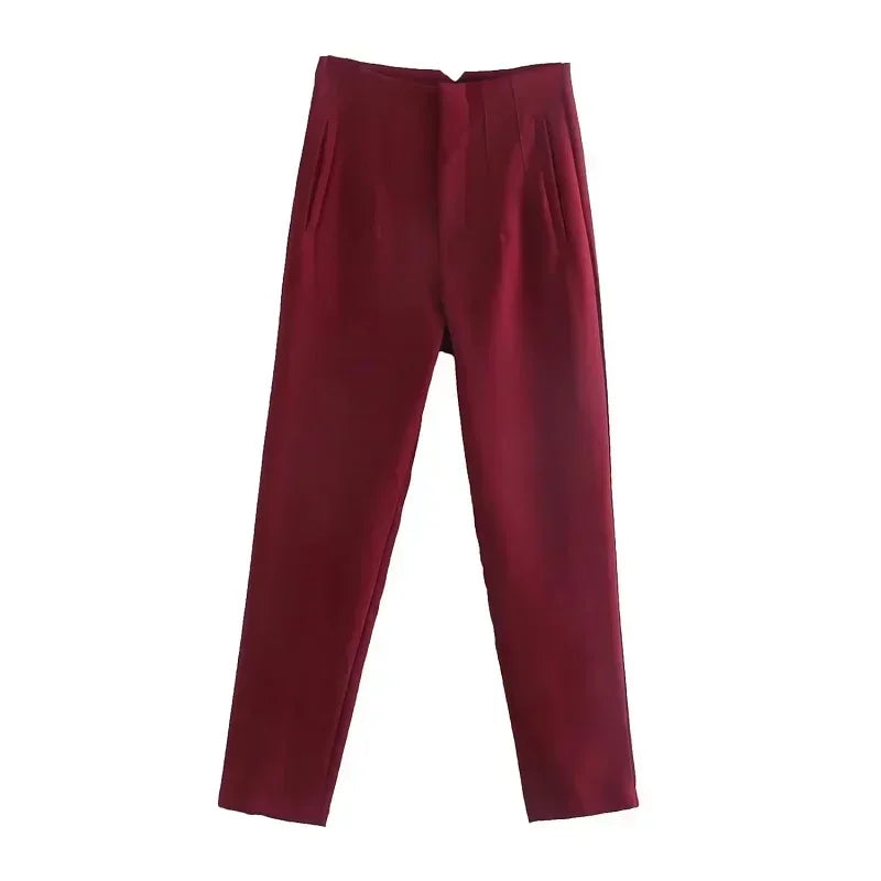 Muyer 2025 calças femininas de verão lápis calças de cintura alta para mulheres branco preto calças cortadas das mulheres streetwear calças de escritório