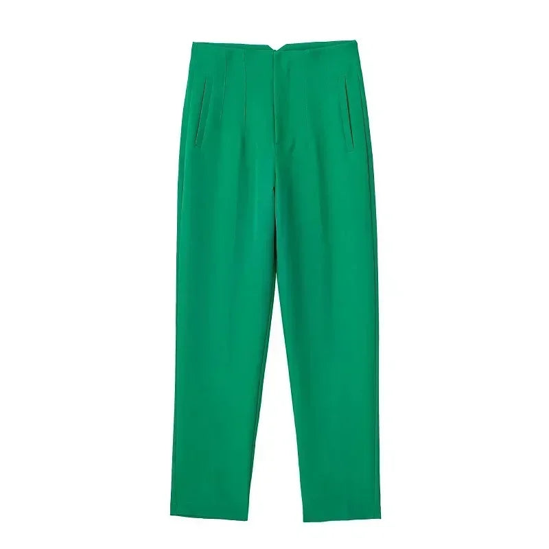Muyer 2025 calças femininas de verão lápis calças de cintura alta para mulheres branco preto calças cortadas das mulheres streetwear calças de escritório