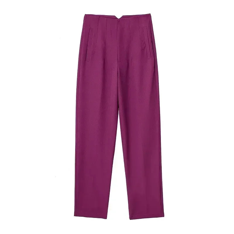 Muyer 2025 calças femininas de verão lápis calças de cintura alta para mulheres branco preto calças cortadas das mulheres streetwear calças de escritório