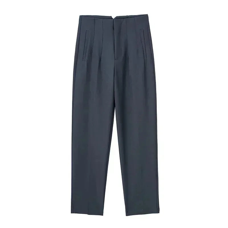 Muyer 2025 calças femininas de verão lápis calças de cintura alta para mulheres branco preto calças cortadas das mulheres streetwear calças de escritório