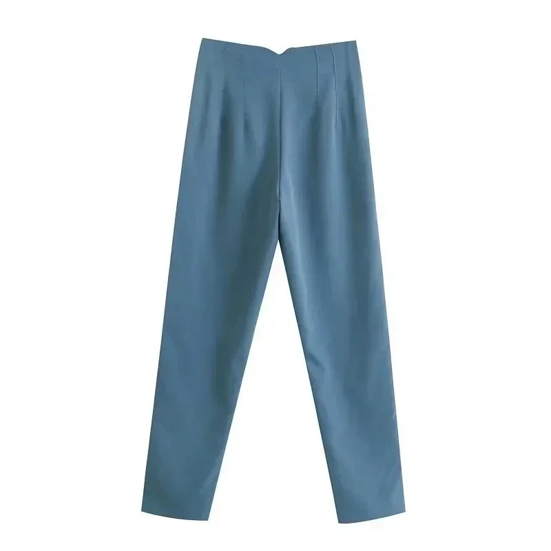 Muyer 2025 calças femininas de verão lápis calças de cintura alta para mulheres branco preto calças cortadas das mulheres streetwear calças de escritório