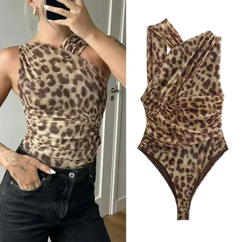 Body de Tule Leopardo Mireille