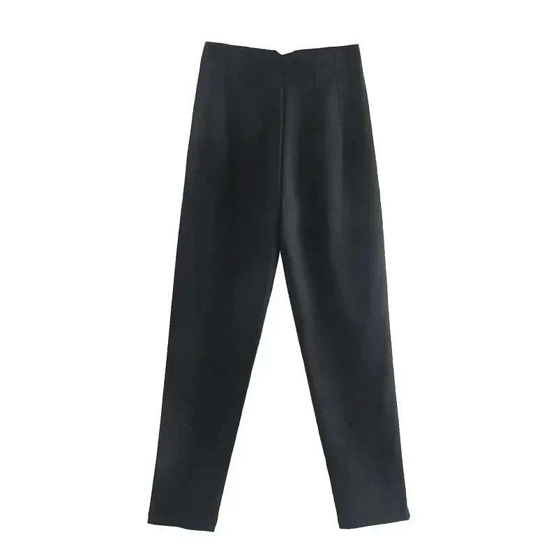 Muyer 2025 calças femininas de verão lápis calças de cintura alta para mulheres branco preto calças cortadas das mulheres streetwear calças de escritório
