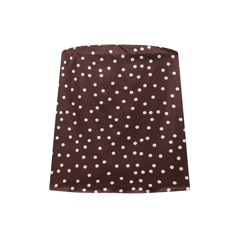 Muyer conjunto de calças de bolinhas femininas, 2 peças, cetim, cintura alta, calças femininas, espartilho, top crop, roupa de verão, calças femininas