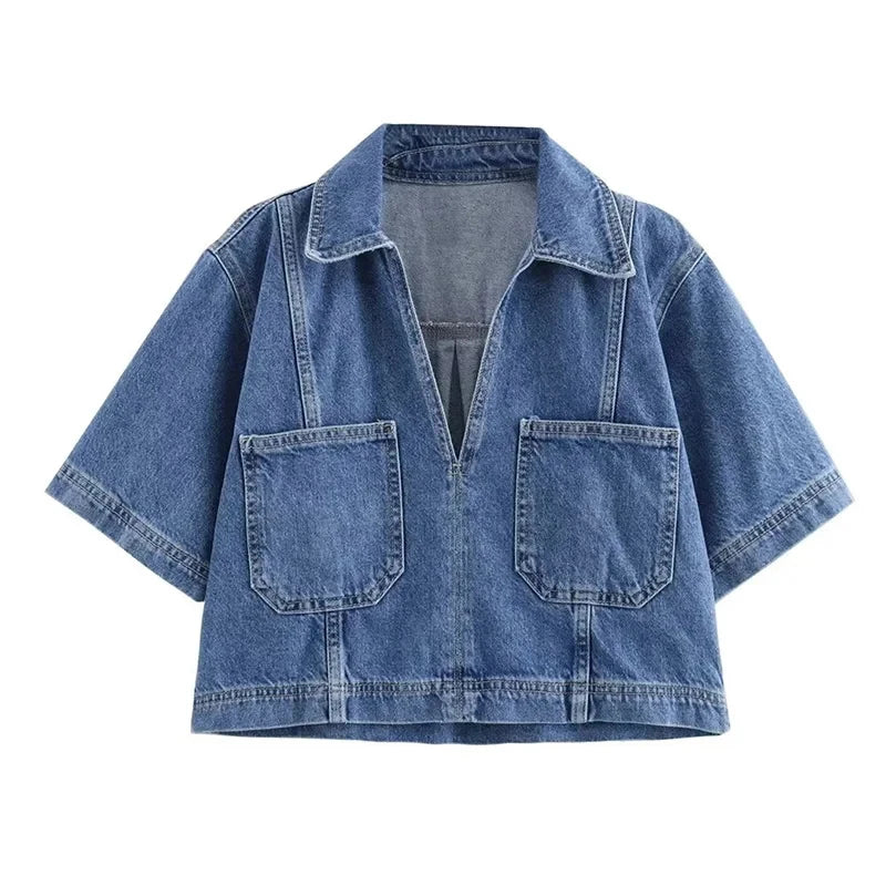 Camisa Jeans Cropped Louane