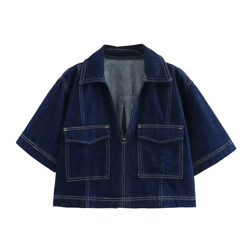 Camisa Jeans Cropped Louane