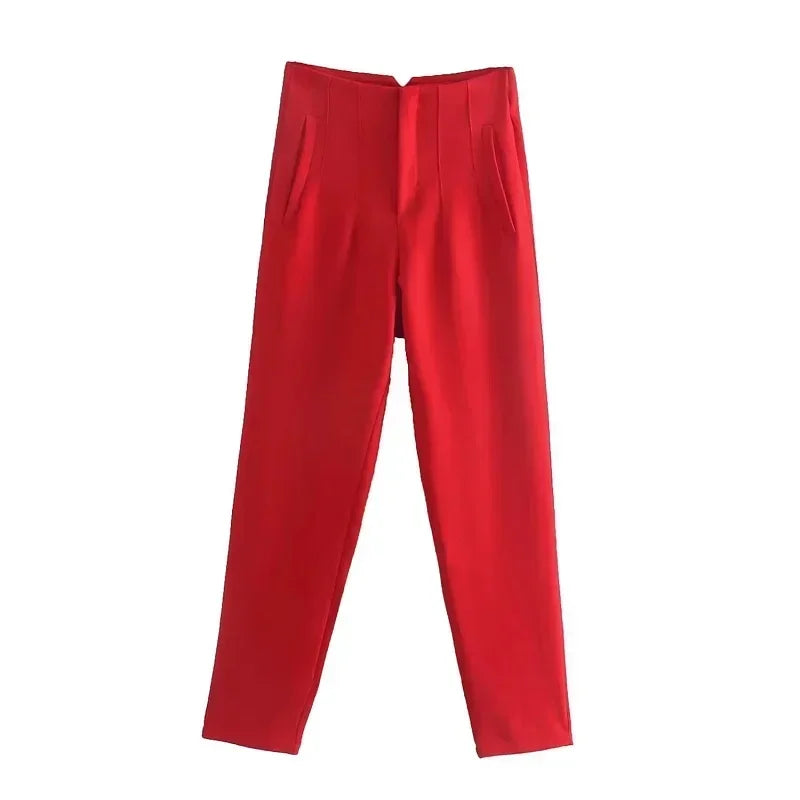 Muyer 2025 calças femininas de verão lápis calças de cintura alta para mulheres branco preto calças cortadas das mulheres streetwear calças de escritório