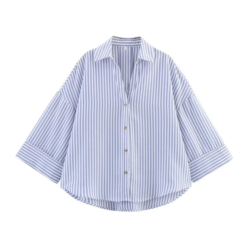 Camisa Ampla Listrada Florence