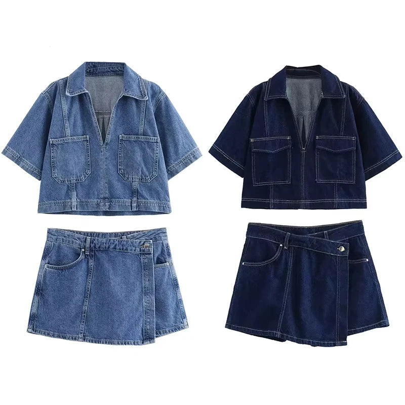 Camisa Jeans Cropped Louane