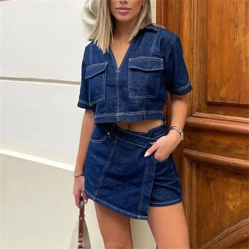 Camisa Jeans Cropped Louane